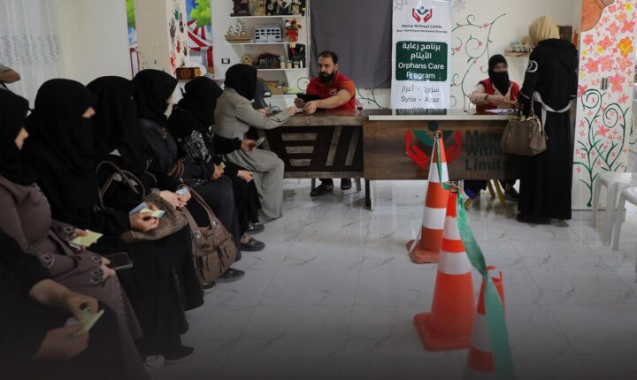 Uluslararası Sınır Tanımayan Merhamet Derneği,Suriye’nin kuzeyindeki Azez  Şehrinde Yetim ailelerine yardımda bulundu.