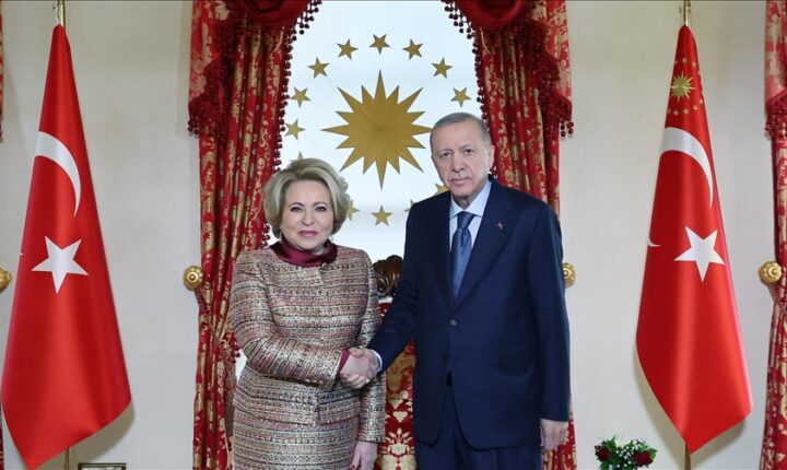 Türkiye Cumhuriyeti Cumhurbaşkanı Erdoğan, Rusya Federasyon Konseyi Başkanı Matviyenko’yu kabul etti