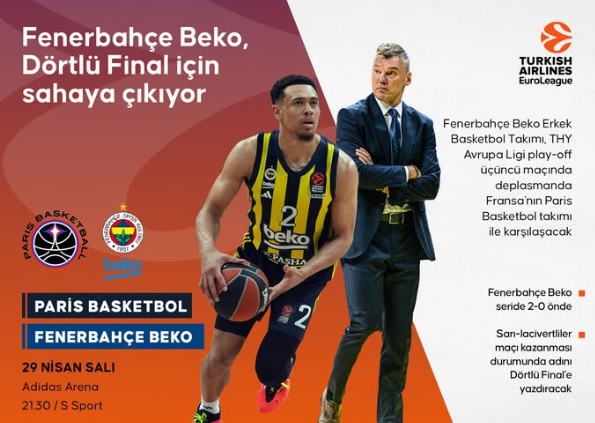 Temsilcimiz Fenerbahçe Beko, THY Avrupa Ligi play-off üçüncü maçında bugün Paris Basketbol’a konuk olacak.