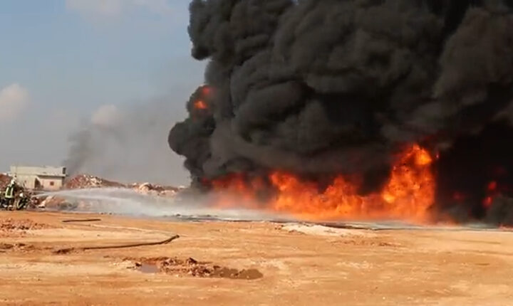 Halep’in doğusundaki El-Bab kentindeki bir yerleşim bölgesinde çıkan büyük yangında 28 kişi