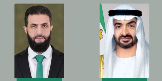 Suriye Cumhurbaşkanı Şara, Birleşik Arap Emirlikleri Devlet Başkanı Al Nahyan ile telefonda görüştü