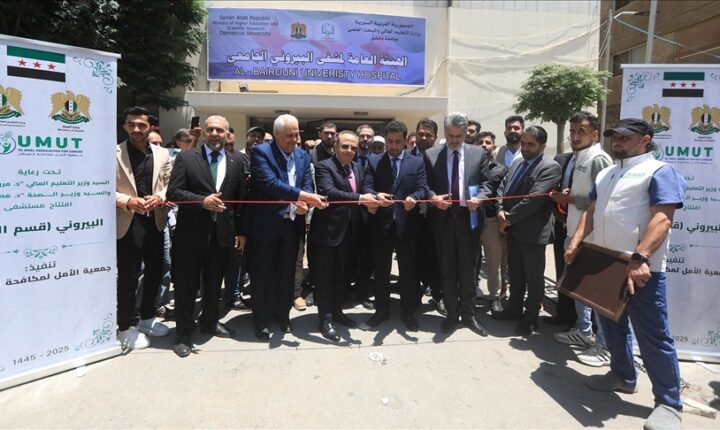 Umut Derneğinin Şam’da tadilatını üstlendiği kanser hastanesi yeniden hizmete açıldı