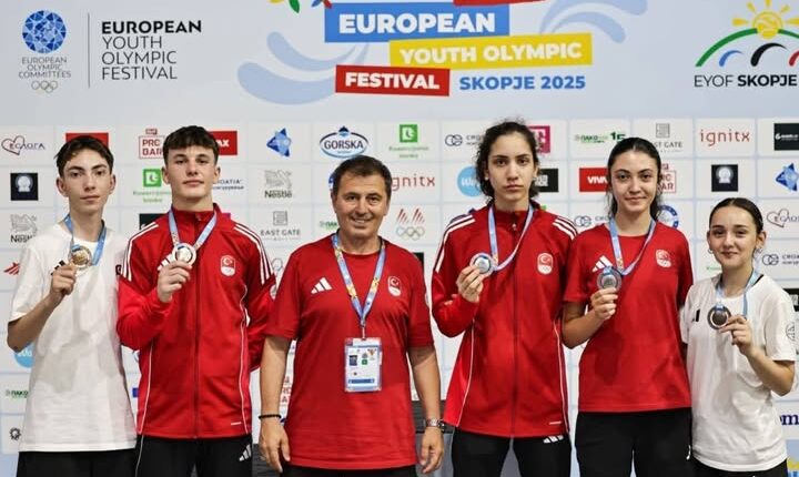 Kuzey Makedonya’nın başkenti Üsküp’te düzenlenen 18. Avrupa Gençlik Olimpik Yaz Festivali’nde