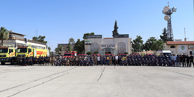 Katar Yardımları, Lazkiye Yangınlarını Söndürme Çalışmalarına Destek Olmak Üzere Halep Havalimanı’na Ulaştı