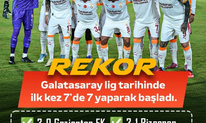 🟡🔴Galatasaray, tarihinde ilk kez Süper Lig’e 7’de 7 yaparak başladı…🔥