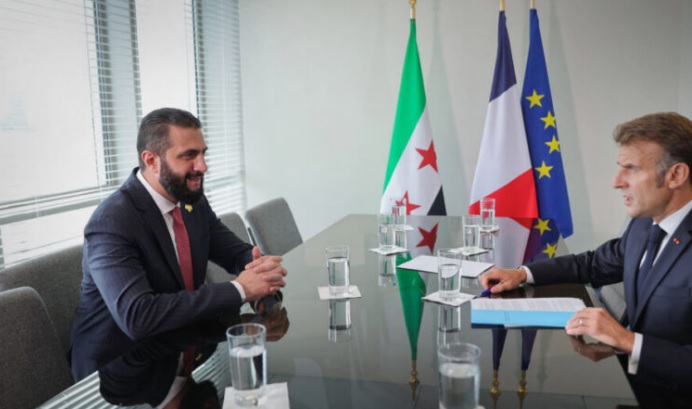Suriye Cumhurbaşkanı Şara, Fransa Cumhurbaşkanı Macron ile bir araya geldi