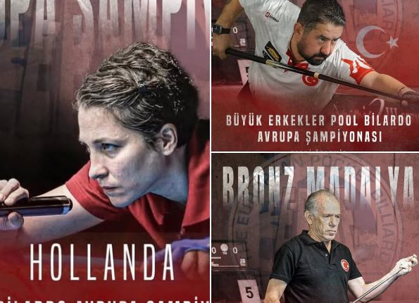 🇹🇷🎱Hollanda’nın Assen kentinde düzenlenen Avrupa Pool Bilardo Şampiyonasında 2 Altın, 1 Bronz madalya kazanan Türk sporcularımızın unutulmaz zaferleriyle sona erdi!💪