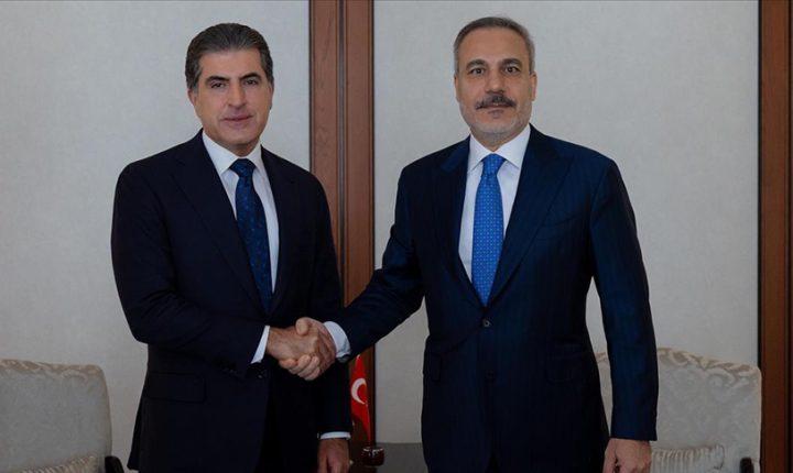 Türkiye Cumhuriyeti Dışişleri Bakanı Fidan, IKBY Başkanı Barzani ile görüştü
