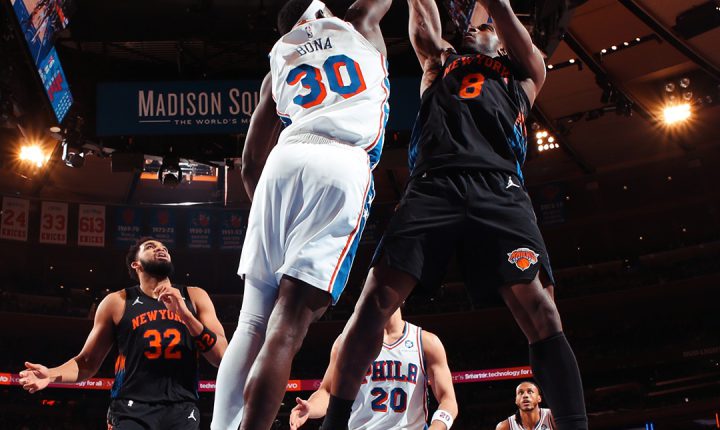 Adem Bona, New York Knicks mücadelesini 3 blokla tamamladı. #NBA