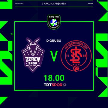 Temsilcimiz Zeren Spor, CEV Kadınlar Şampiyonlar Ligi D Grubu’nda ikinci maçına çıkacak.