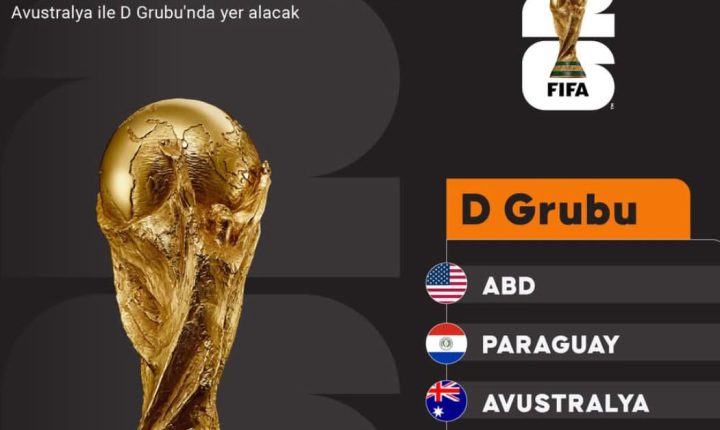🇹🇷🏆 A Milli Futbol Takımı, play-off etabını geçerek FIFA 2026 Dünya Kupası’na katılması halinde D Grubunda ABD, Paraguay ve Avustralya ile karşılacak