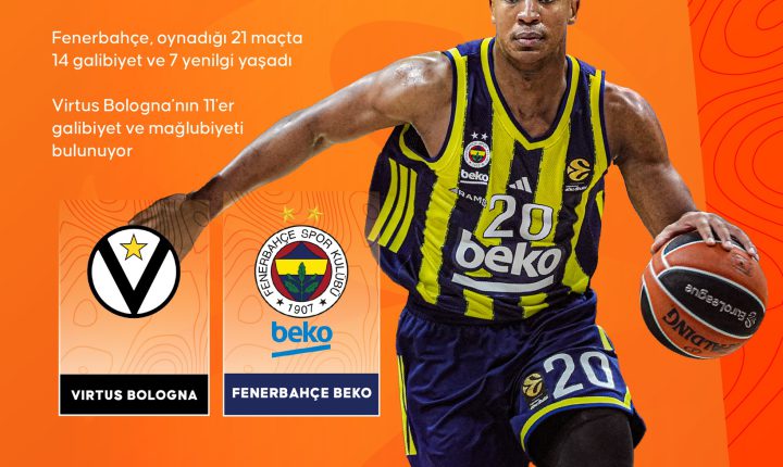 🏀 Temsilcimiz 🇹🇷Fenerbahçe Beko, EuroLeague’in 23. haftasında 🇮🇹Virtus Bologna ile deplasmanda karşılacak.