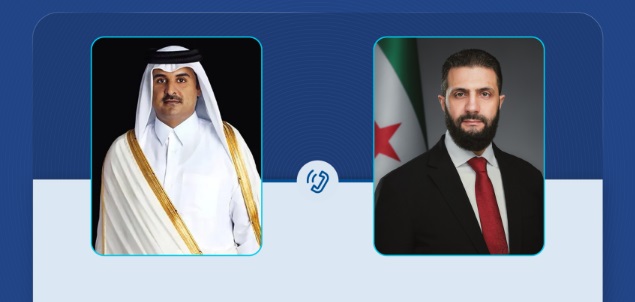 Suriye Cumhurbaşkanı Şara,Katar Emiri Hamad Al Sani telefon görüşmesi gerçekleştirdi