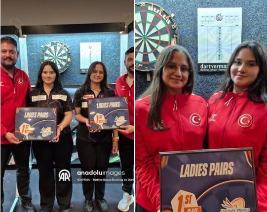 🎯 Milli sporcular Zehra Gemi ve Ayşegül Karagöz, Hollanda Açık Dart Turnuvası’nda çift kadınlar kategorisinde şampiyonluğa ulaştı.🇹🇷🥇