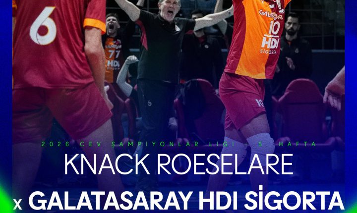 🏐 Temsilcimiz 🇹🇷Galatasaray HDI Sigorta, 2026 CEV Şampiyonlar Ligi’nde beşinci maçına çıkıyor.