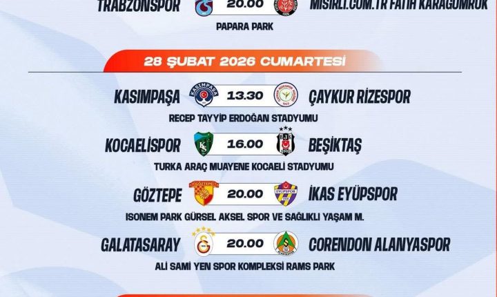 ⚽️ Trendyol Süper Lig’de, 24. hafta maç programı açıklandı.