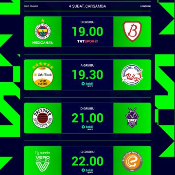 🏐 Temsilcilerimiz, CEV Zeren Group Şampiyonlar Ligi’nin 6. haftasında bugün sahaya çıkacak.