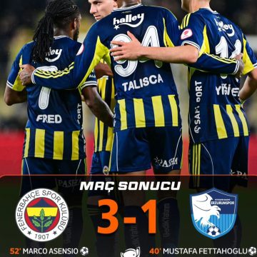 Fenerbahçe, Ziraat Türkiye Kupası A Grubu’ndaki 3. maçında Erzurumspor’u 3-1 mağlup etti.