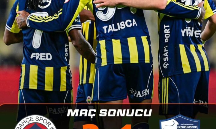 Fenerbahçe, Ziraat Türkiye Kupası A Grubu’ndaki 3. maçında Erzurumspor’u 3-1 mağlup etti.