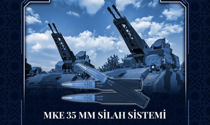 5️⃣6️⃣ | 7️⃣5️⃣ Alçak irtifa hava savunma sistemlerinde, ateş destek unsuru kara araçlarında ve çeşitli deniz platformlarında kullanılan MKE 35 mm silah sistemi; Korkut, Gökdeniz, Gürz ve Göker gibi yurt içi imkânlarla geliştirilen sistemlerin temel vurucu gücünü oluşturmaktadır.