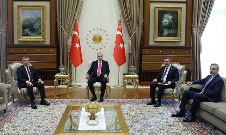Türkiye Cumhuriyeti Cumhurbaşkanı Erdoğan, KKTC Başbakanı Üstel’i kabul etti