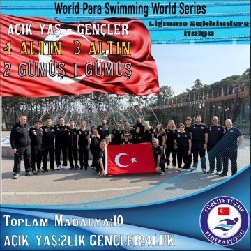 🏊‍♀️ Milli para yüzücüler, İtalya’da düzenlenen dünya serisi yarışlarında açık yaş ve gençler kategorilerinde toplam 10 madalya kazandı. 👏🇹🇷