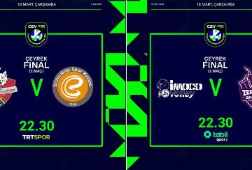 🏐 Temsilcilerimiz, CEV Zeren Group Şampiyonlar Ligi çeyrek final rövanş maçlarında sahne alacak; heyecan TRT’de yaşanacak.