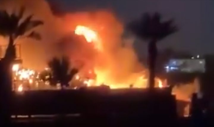 Bağdat’ta saldırı düzenlenen ABD üssünde yangın çıktı