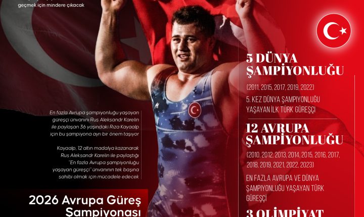Milli güreşçimiz Rıza Kayaalp, 2026 Avrupa Güreş Şampiyonası’nda rekor için mindere çıkacak.