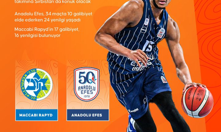 🏀 Temsilcimiz 🇹🇷Anadolu Efes, EuroLeague’in 35. haftasında Maccabi Rapyd ile karşılaşacak.