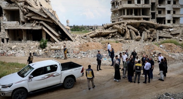 Almanya Heyeti, Harasta’daki Yıkımı ve Yeniden İnşa İhtiyaçlarını İnceledi