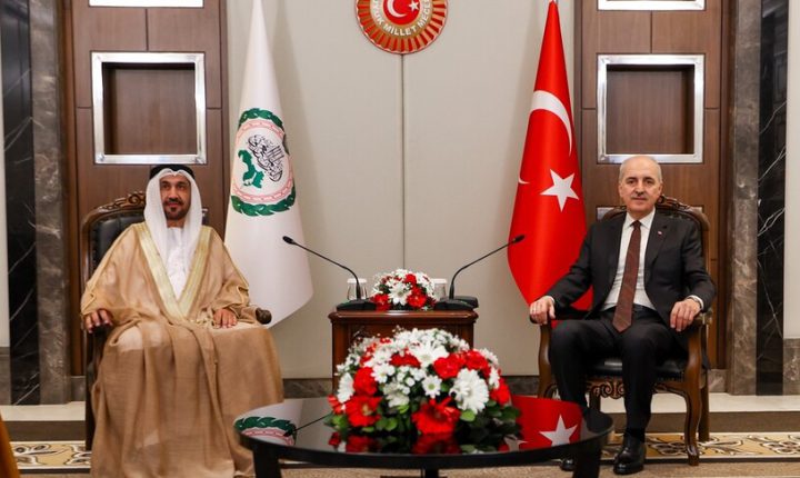 TBMM Başkanı Kurtulmuş, Arap Parlamentosu Başkanı Alyammahi ile görüştü