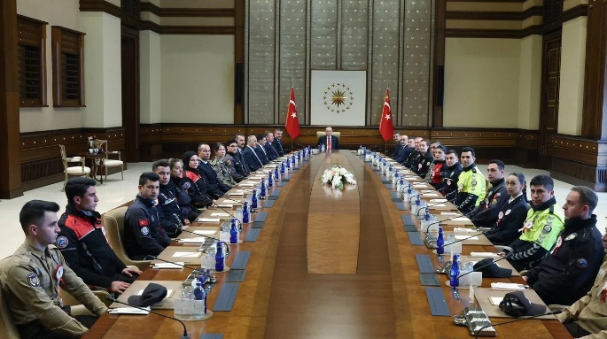 Türkiye Cumhuriyeti Cumhurbaşkanı Erdoğan, Türk Polis Teşkilatı heyetini kabul etti