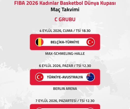 🏀 Potanın Perileri’nin, FIBA 2026 Kadınlar Basketbol Dünya Kupası maç programı belli oldu. 🇹🇷