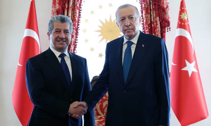 Türkiye Cumhuriyeti Cumhurbaşkanı Erdoğan, IKBY Başbakanı Mesrur Barzani’yi kabul etti