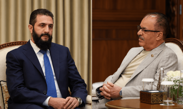 Suriye Cumhurbaşkanı Şara, Halk Sarayı’nda Suriye Sanatçılar Sendikası başkanını kabul etti