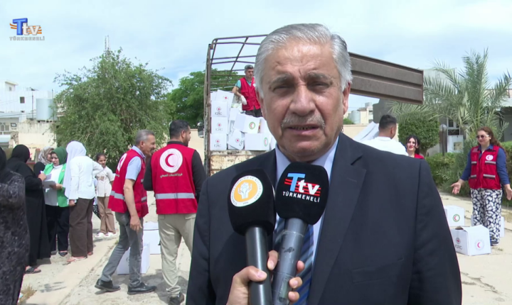 Türkmeneli vakfı ile Irak Kızılay derneği yardım kolileri dağıttı