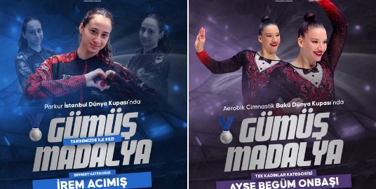 🥈🥈Milli cimnastikçilerden 2 gümüş madalya