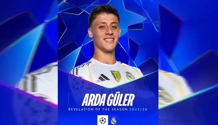 Şampiyonlar Ligi’nden, Arda Güler’e ödül