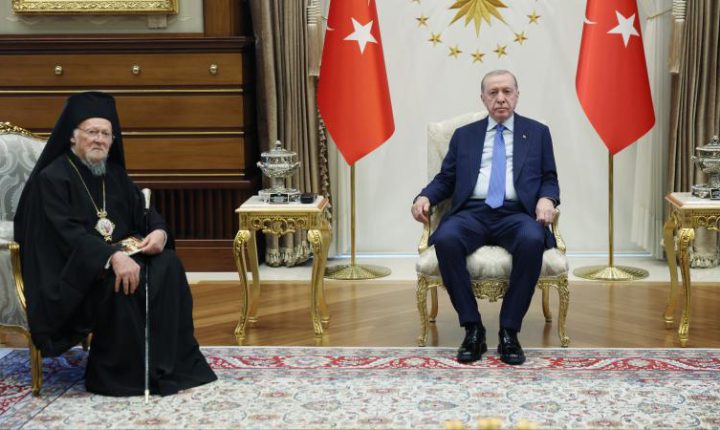 Türkiye Cumhuriyeti Cumhurbaşkanı Erdoğan, Fener Rum Patriği Bartholomeos’u kabul etti