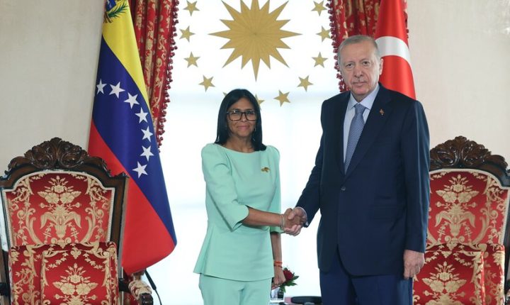 Türkiye Cumhuriyeti Cumhurbaşkanı Erdoğan, Venezuela Geçici Devlet Başkanı Rodriguez ile bir araya geldi