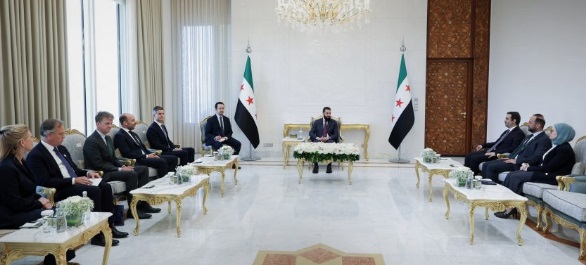 Suriye Cumhurbaşkanı Şara, Hollanda Heyetini Halk Sarayı’nda Kabul Etti